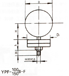 YPF系列膜片压力表示意图（1）
